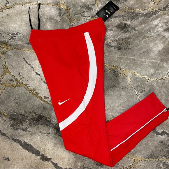 Nike Power Running Tights Pants Red Men's - Picture 1 of 3